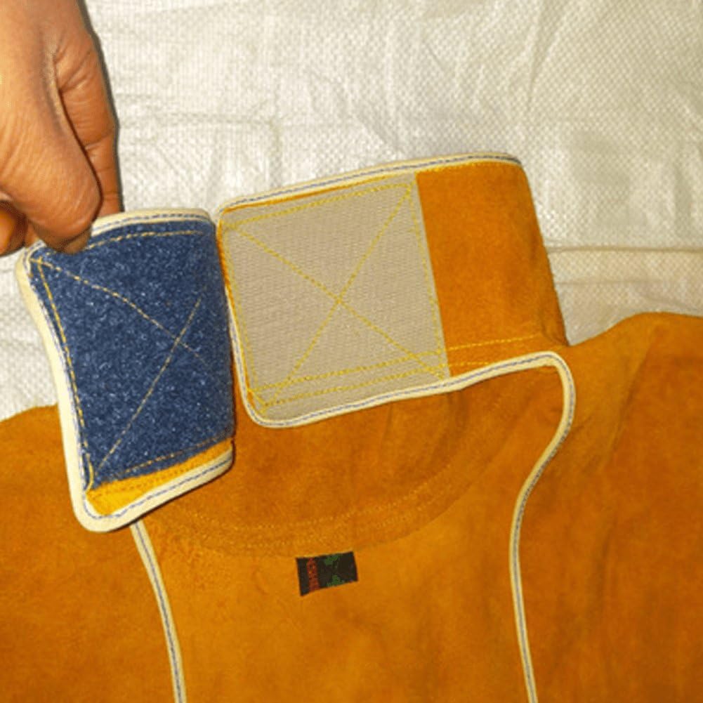 Sanfly Veste De Soudage En Cuir De Vachette Fendu Résistant À Chaleur, Tablier Anti-brûlure, Combinaison De Travail Isolante À L'arc Sous Argon
