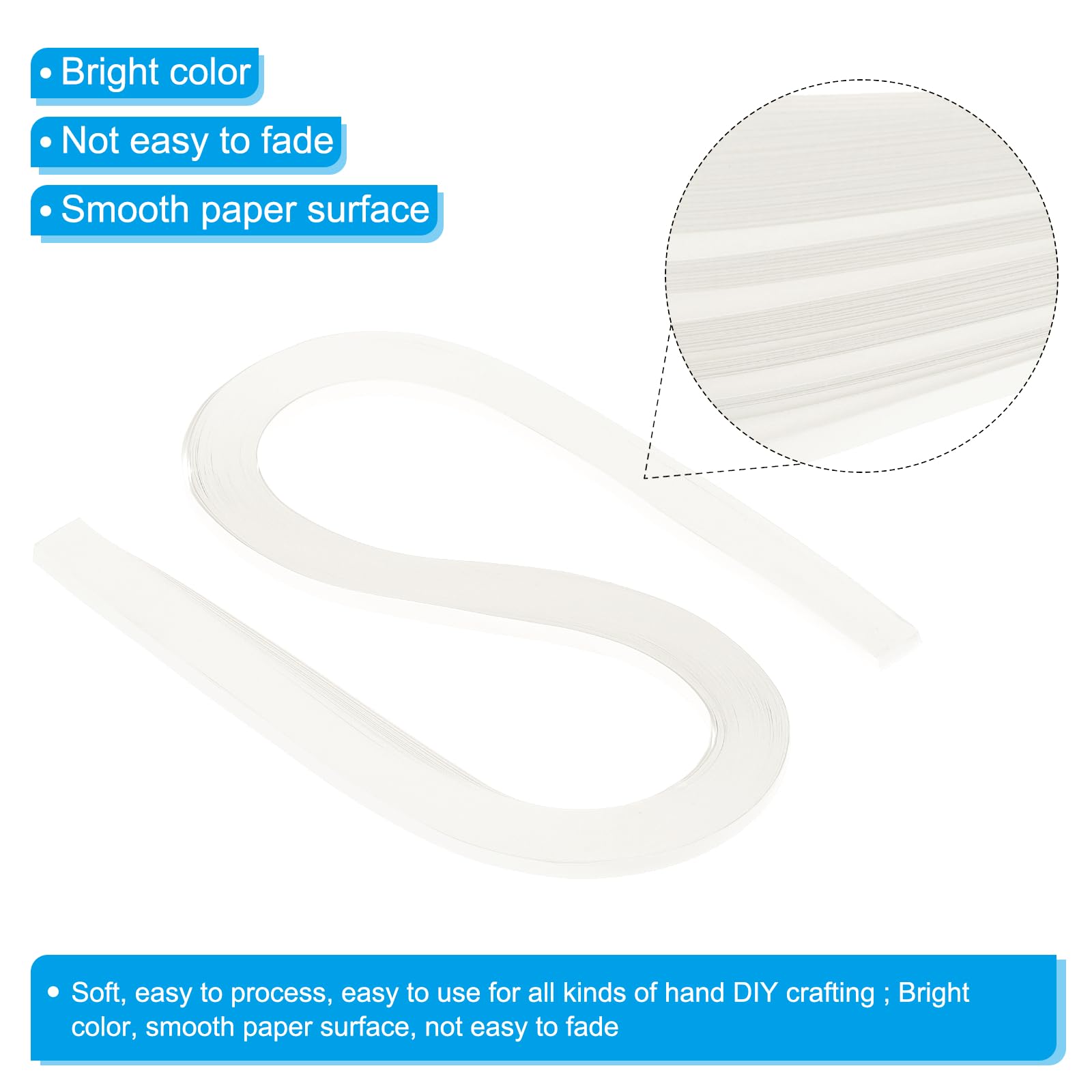PATIKIL 120pcs Quilling Strips Paper 3/16"(5.2mm) 21"(54cm) Origami Paper Quilling Strip for Art DIY Hand Craft Christmas Cream White - Image 3