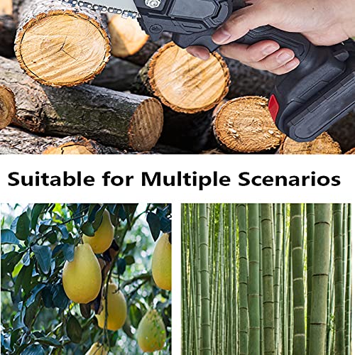 Mini Kabellose Kettensäge, Tragbare Kettensäge Elektro 4 Zoll 24V mit Handschuhe und Schutzbrillen für Schneiden Holz… – Bild 7