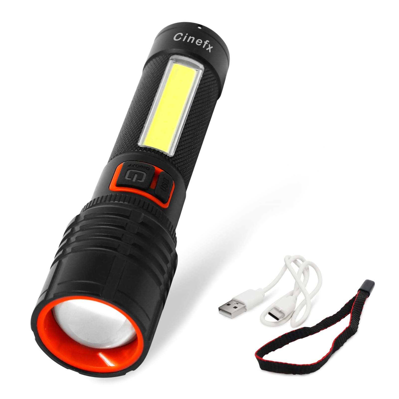 4IN1 Full Metal Body Long Range Blinker Battery Powered LED Torch