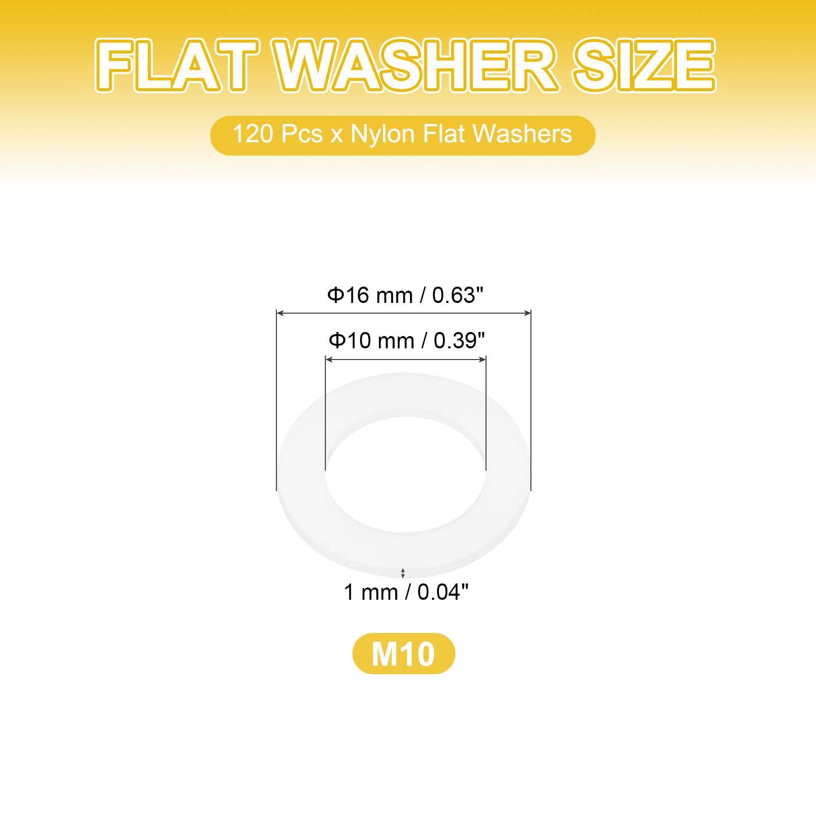 PATIKIL M10 Nylon Flat Washers - Image 2