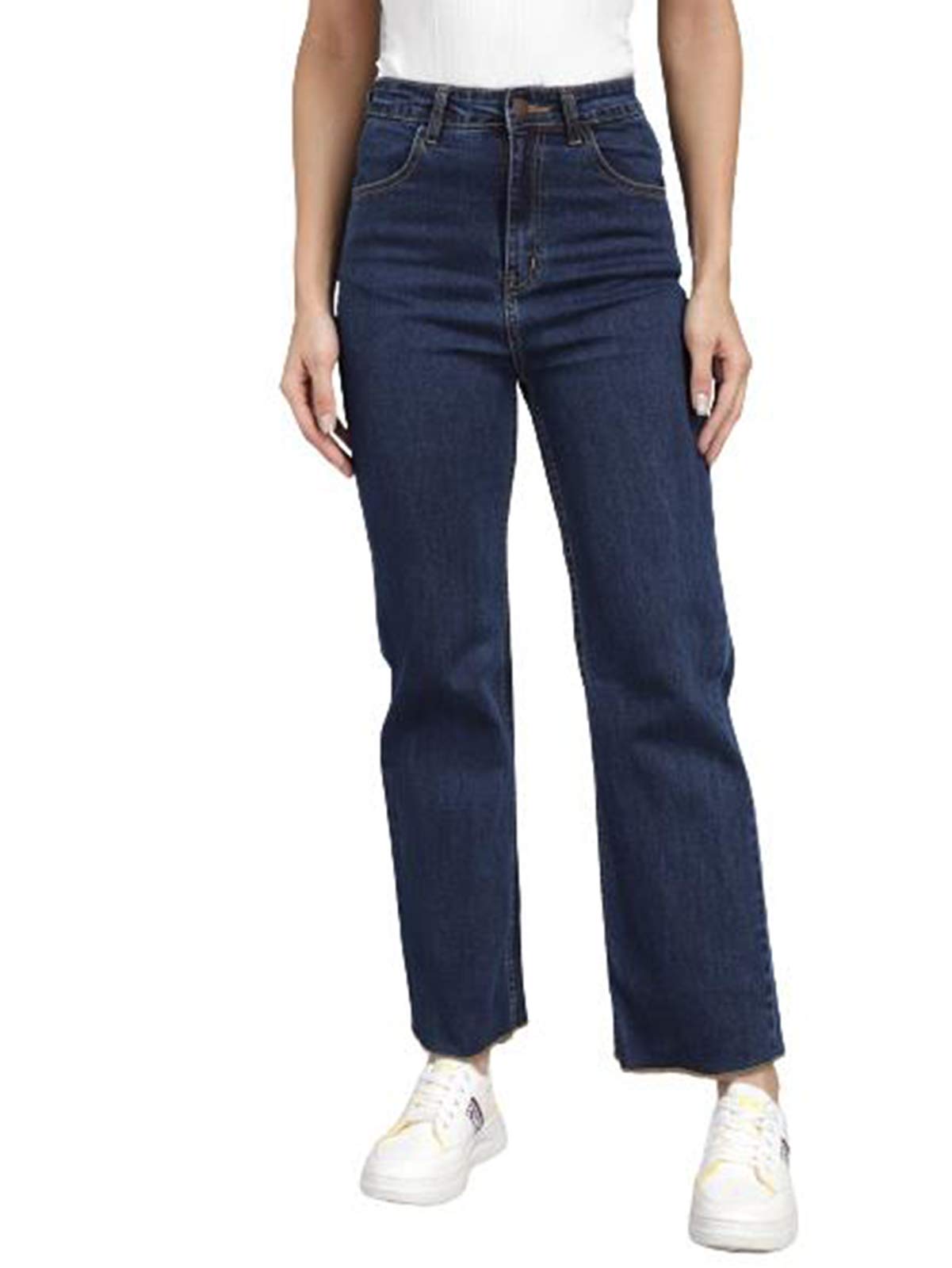 kotty Women's High Rise Flared Fit Cotton Lycra Jeans-picture-32
