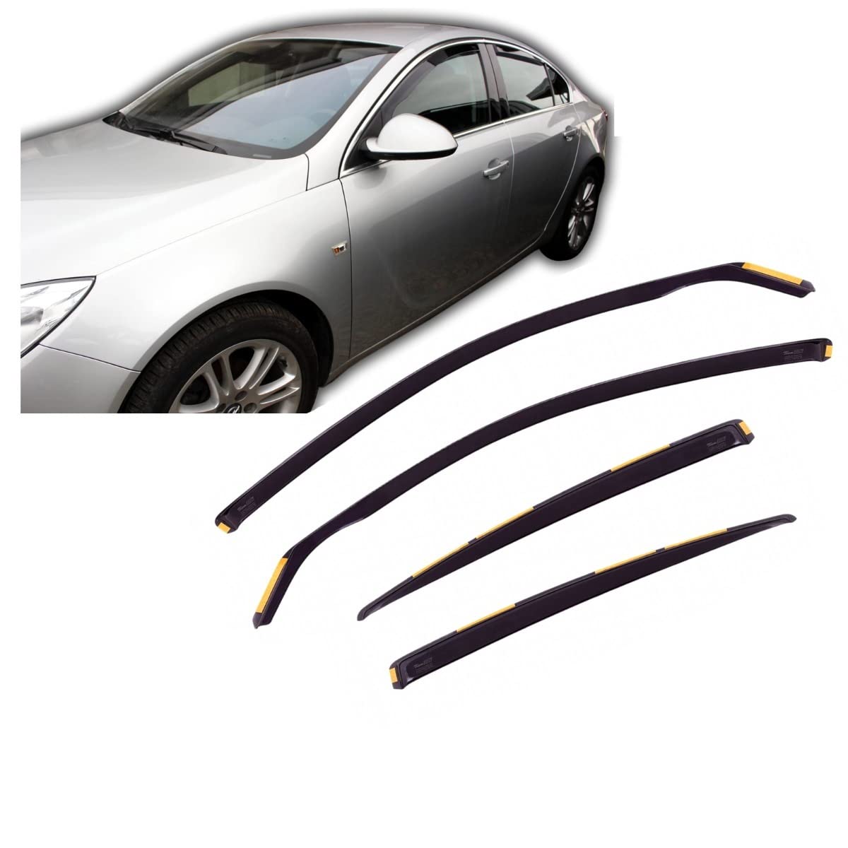 Déflecteurs De Vent Heko 4 Pièces – Compatible Opel Insignia A Sports Tourer Break 2009-2016 – Fumé Aérodynamique