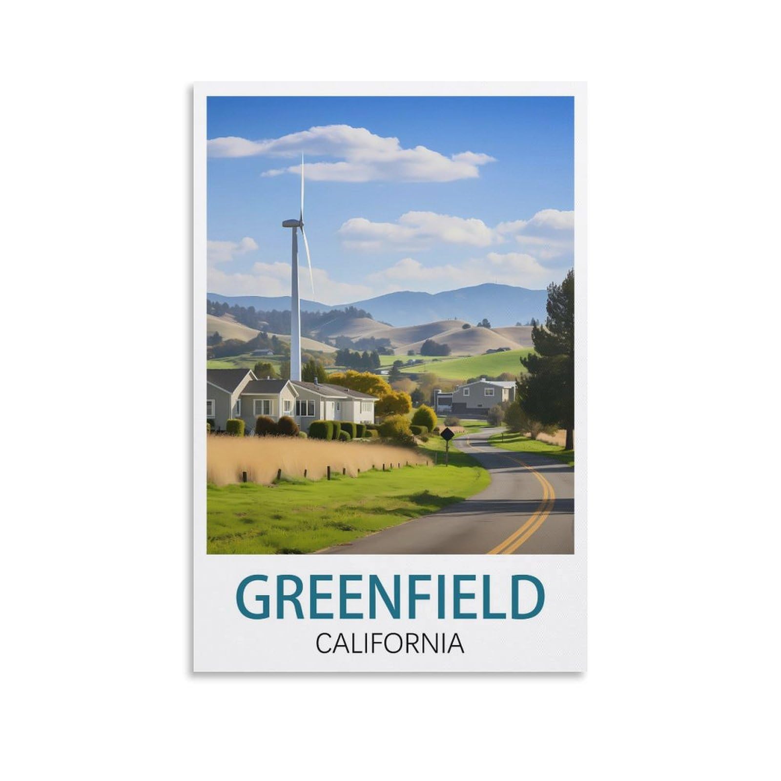 EZMLFA Diamond Painting Kits for Adults,Greenfield California 5D Diamond Painting Kit for Adults Beginners, DIY Full Round Drill Gem Art Kits for Home 50x60cm