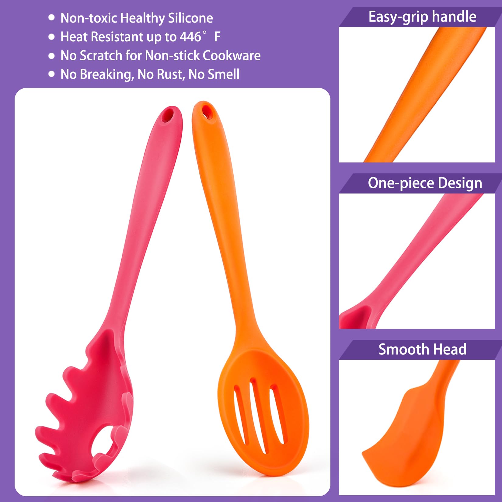 Kit D'ustensiles de Cuisine en Silicone 9 Pcs-Ensemble D'ustensiles de Cuisine et de Pâtisserie Antiadhésifs avec Poignées en Bois Kit D'ustensiles de Cuisine en Silicone 9 Pcs-Ensemble D'ustensiles de Cuisine et de Pâtisserie Antiadhésifs avec Poignées en Bois