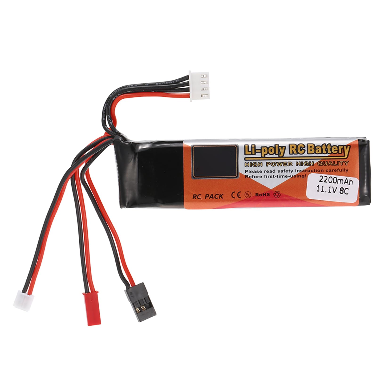Generic Batterie RC LiPo 11,1 V 2200 MAh avec Prise Futaba JR JST, Compacte 100 X 24,7 X 21,3 Mm, pour Télécommande Futaba JR Devo7 10 WFLY