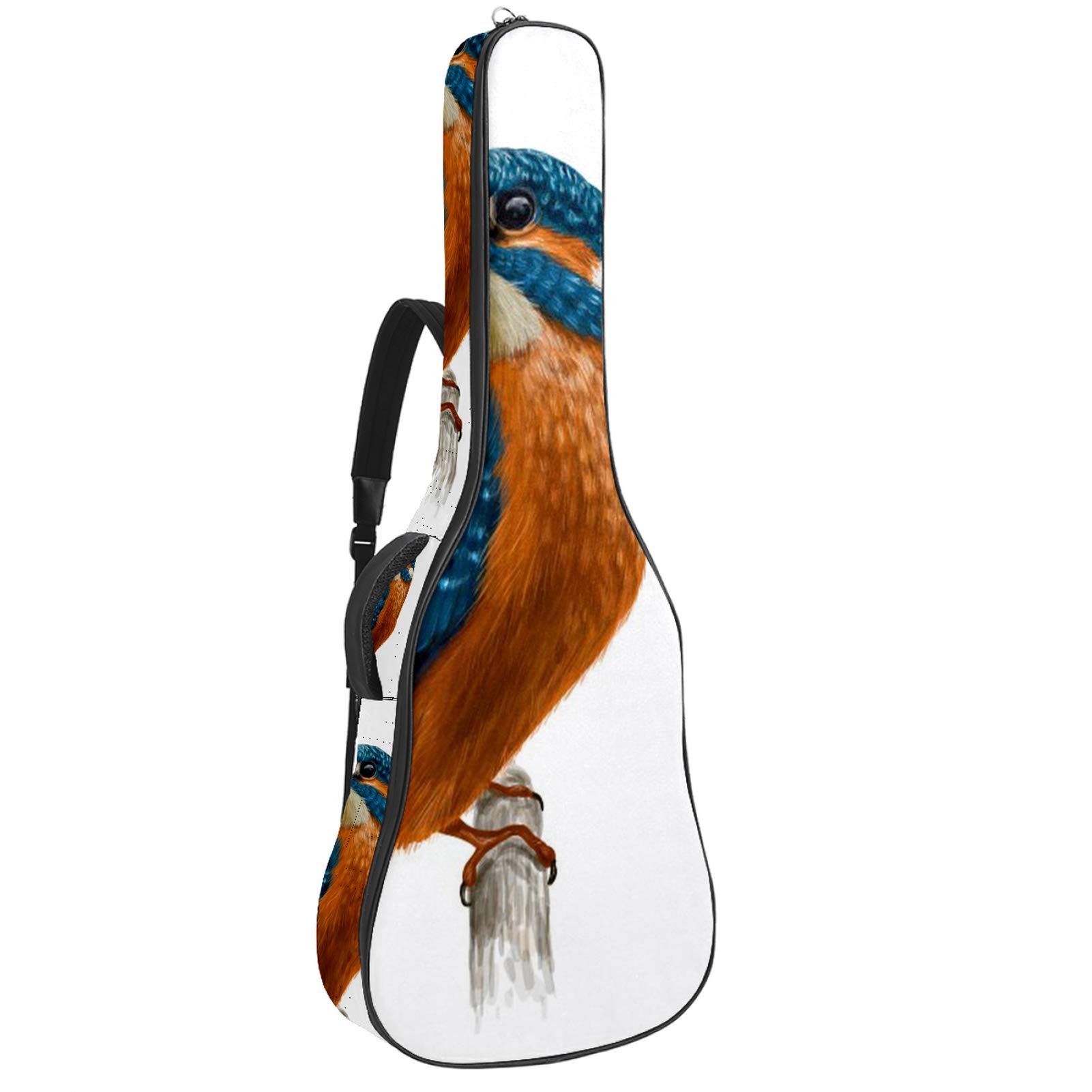 Gigbag für Gitarre, wasserdicht, Reißverschluss, weich, für Bassgitarre, Akustik- und klassische Folk-Gitarre, Kingfisher Bird