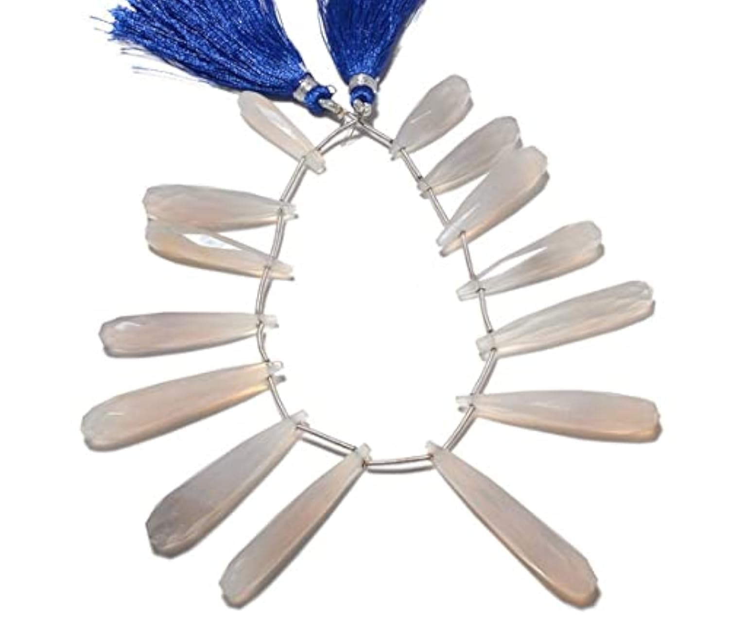 Chalcédoine grise briolettes gouttes facettées pierres naturelles 6x20-8x43mm