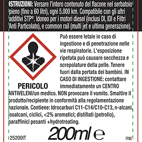Stp, Pulitore Iniettori Ad Alto Km Diesel, Ristabilisce Le Prestazioni, Pulisce, Riduce Consumi Ed Emissioni, Evita I Danni Del Motore, 200 Ml - 2