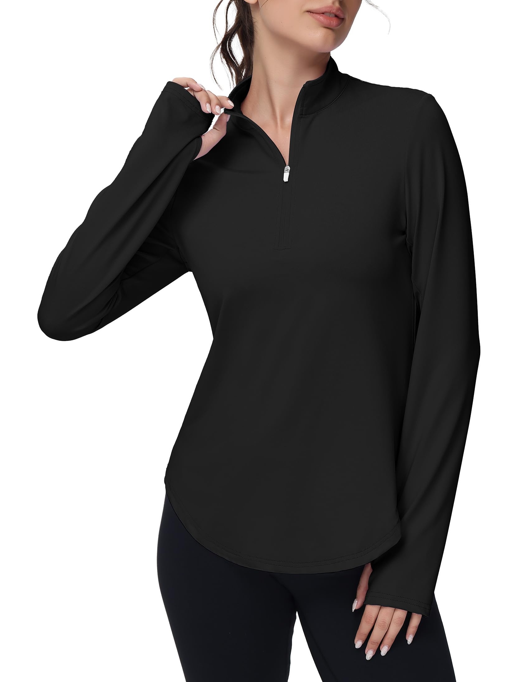 X-Large Women's Golf Polo Long Sleeve Workout Tops V Neck UPF 50+ Sun Protection Quick Dry Lightweight Active Tennis Shirts