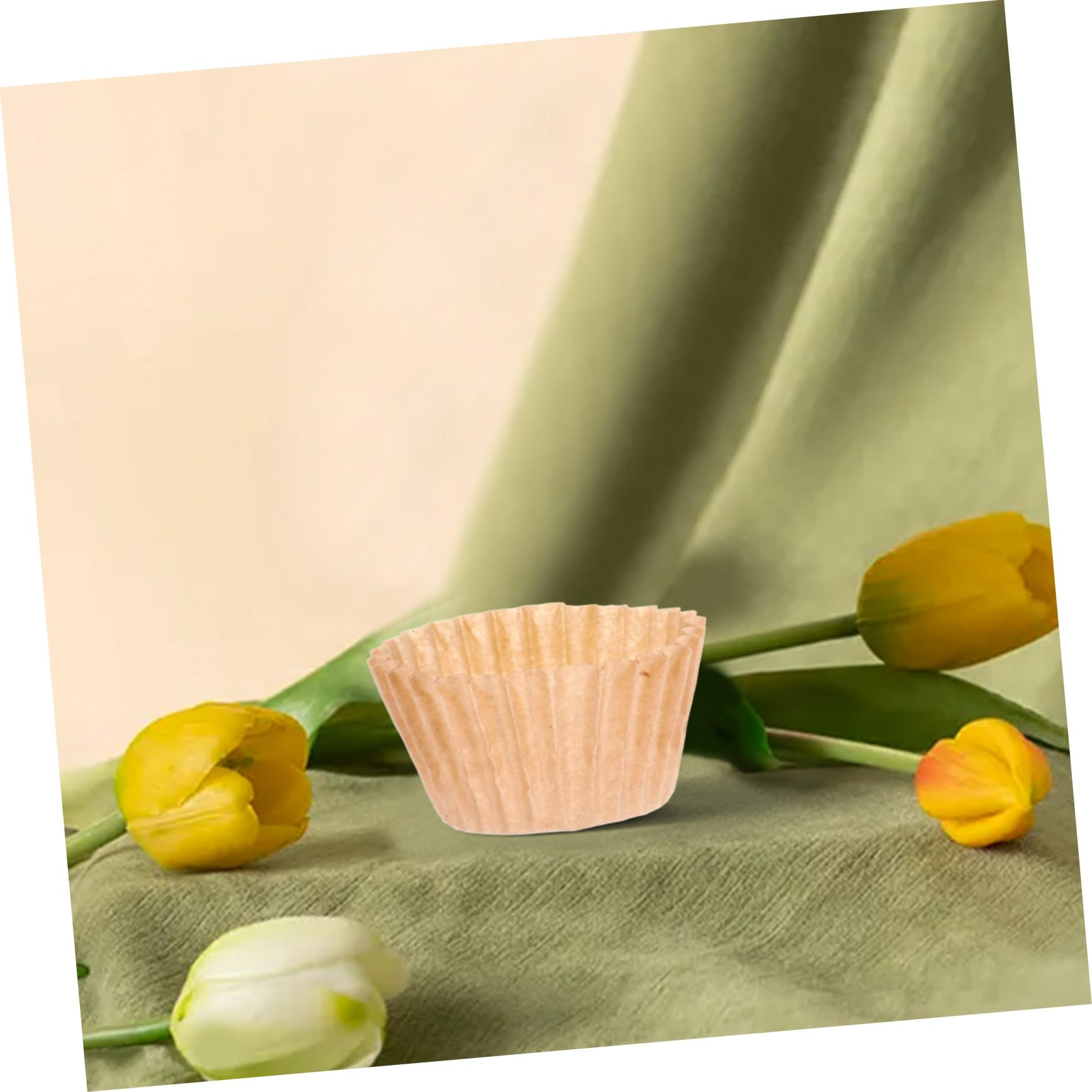 1000 Stück Papier-Tabletts Für Schokolade & Süßigkeiten - Khakifarben, 3,3x3,3x1,5 Cm