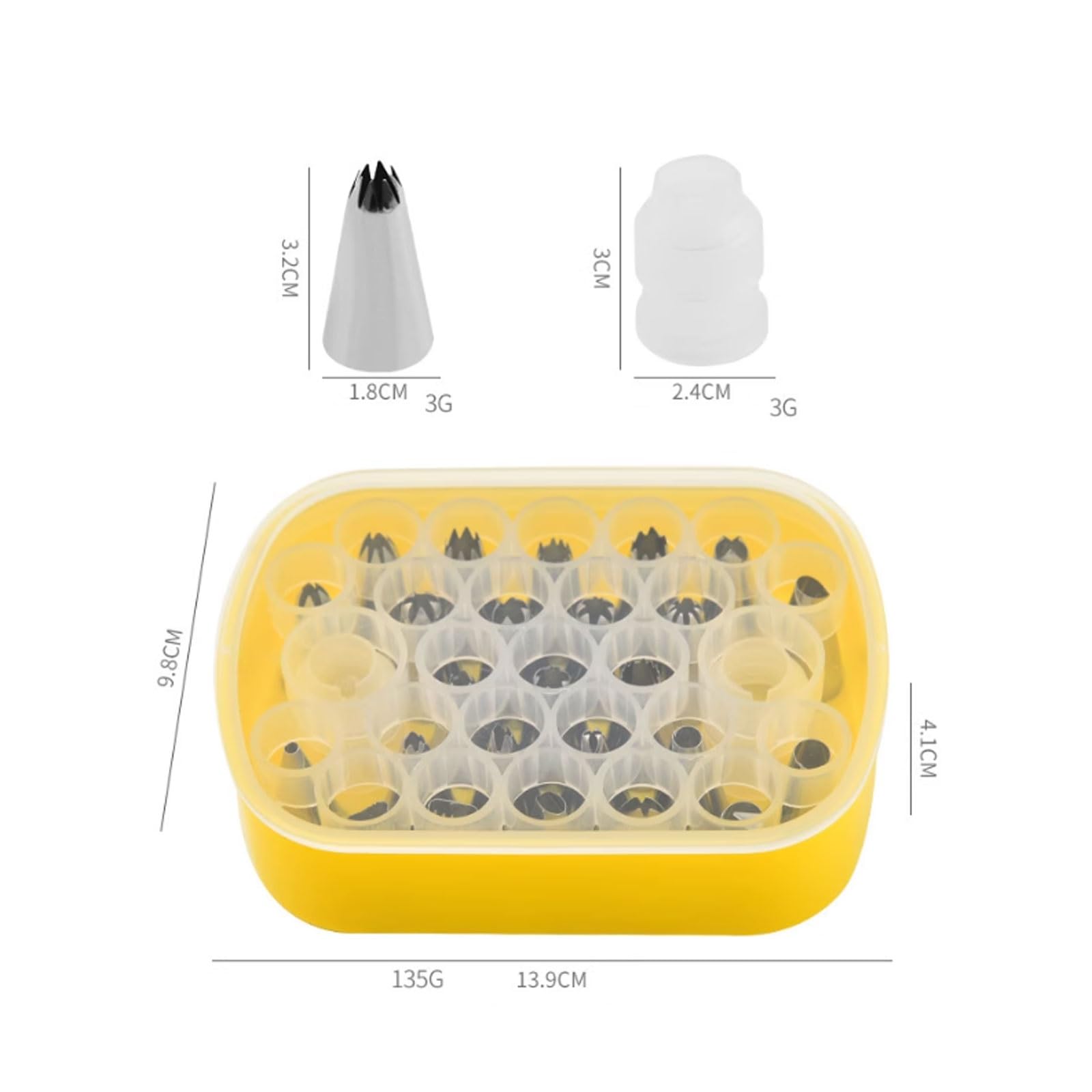 Juego de decoración Pasteles Acero Inoxidable 25 Piezas Completo con Caja Almacenamiento Herramientas for Hornear for Puntas pastelería Crema Mantequilla(Wei�)