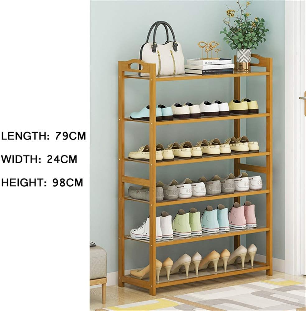 拡張可能な木製シューズラック - 3～10段積み重ね可能、防塵・ポータブル棚ユニット、素早い組み立てが可能 6&times;80cm - 家庭や