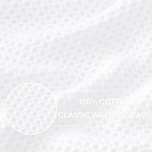 Miniatura 2 de Homaxy - Trapos de cocina de 100% algodón, tejido de punto gofre, ultrasuaves, absorbentes, de secado rápido, 12 x 12 pulgadas, 6 unidades, blanco