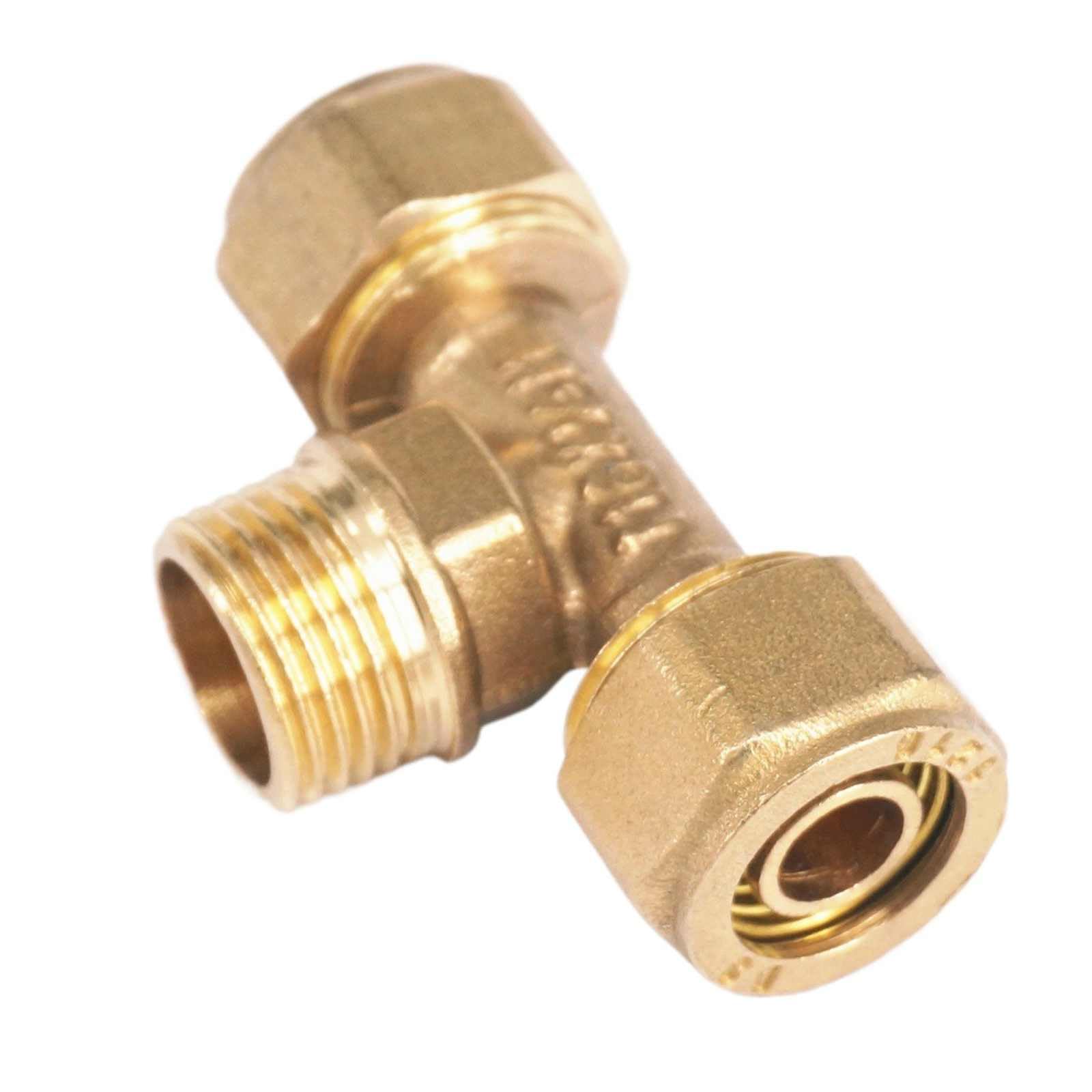Fit PEX-AL-PEX Tube I.D x O.D 26x32mm - 1" BSP Male Tee Brass Fitting