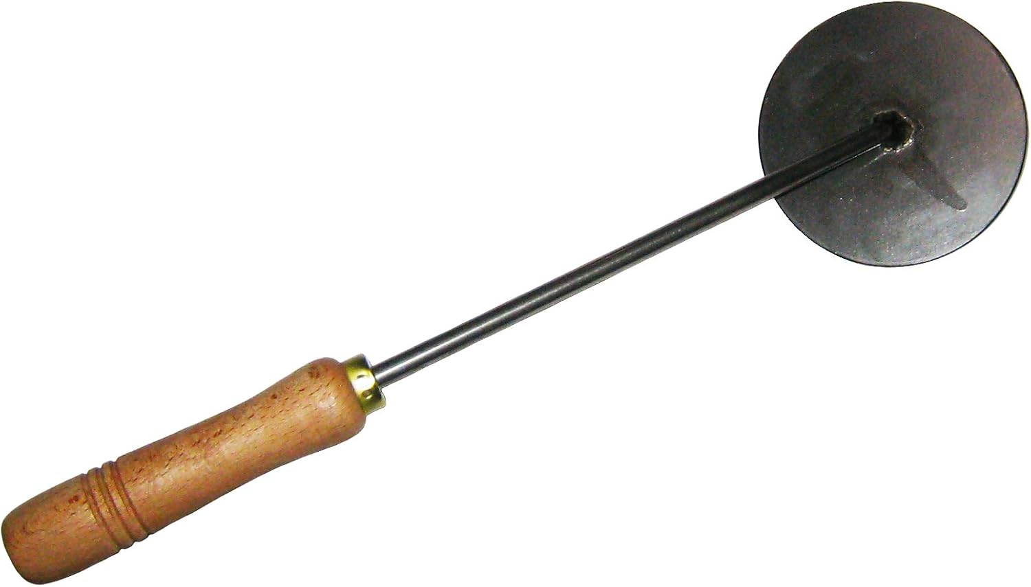 iron wooden handle round caramelizer 10cm
