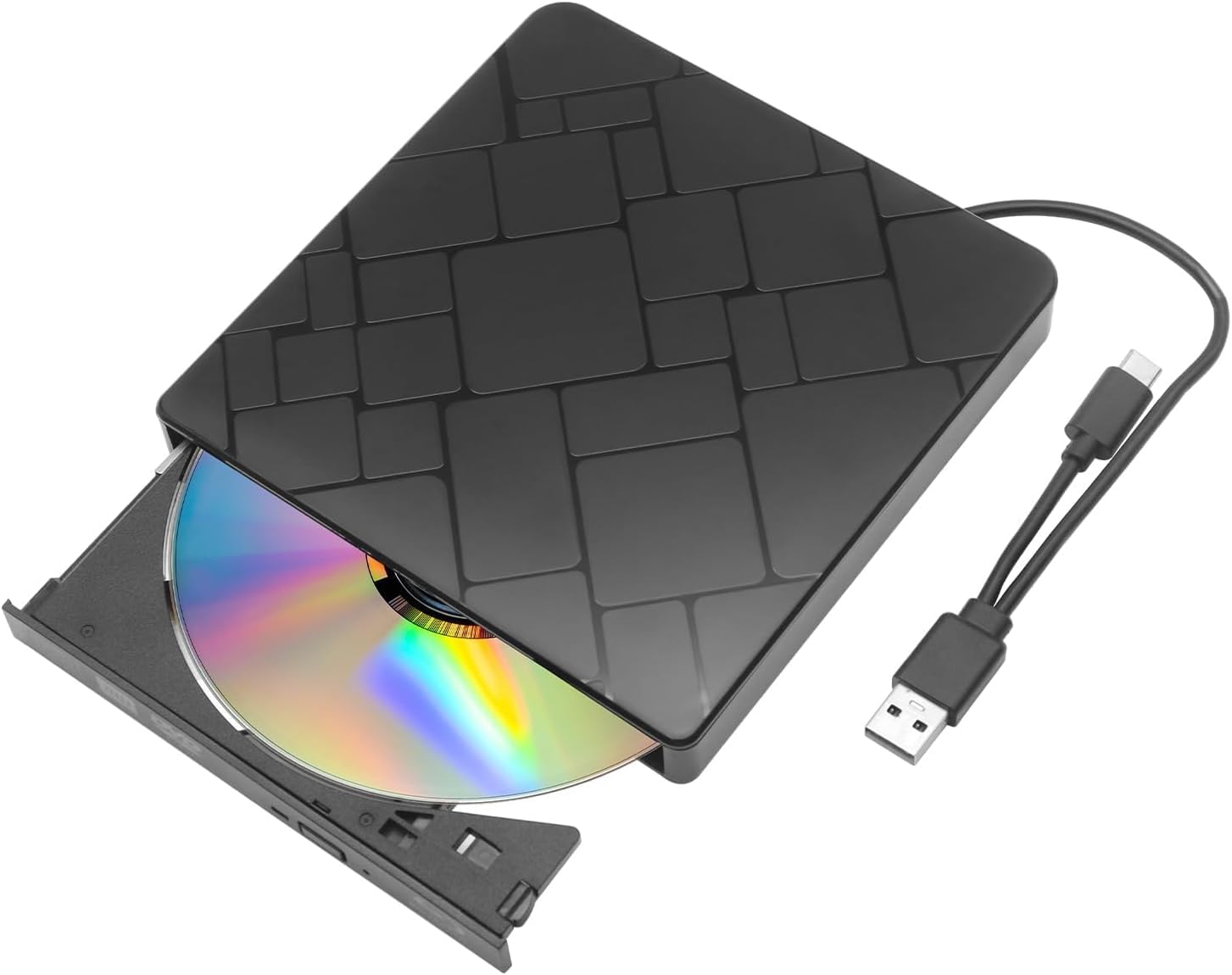 Lecteur Blu Ray Externe - Portable Lecteur Blu-Ray Externe USB 3.0 et Type-C Lecteur Blu Ray 3D Graveur BD Lecteur CD DVD Drive Player, Slim Optical Bluray Drive Reader pour Windows XP/7/8/10/11