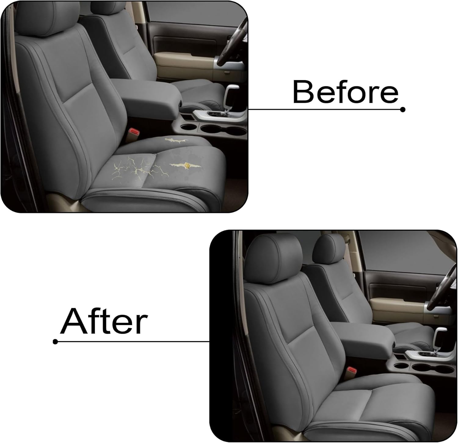 GXARTS Front Left Driver Side Bottom Replacement Microfiber Leather Seat Cover Gray #13 Compatible with Toyota Tundra 2007 2008 2009 2010 2011 2012 2013#13