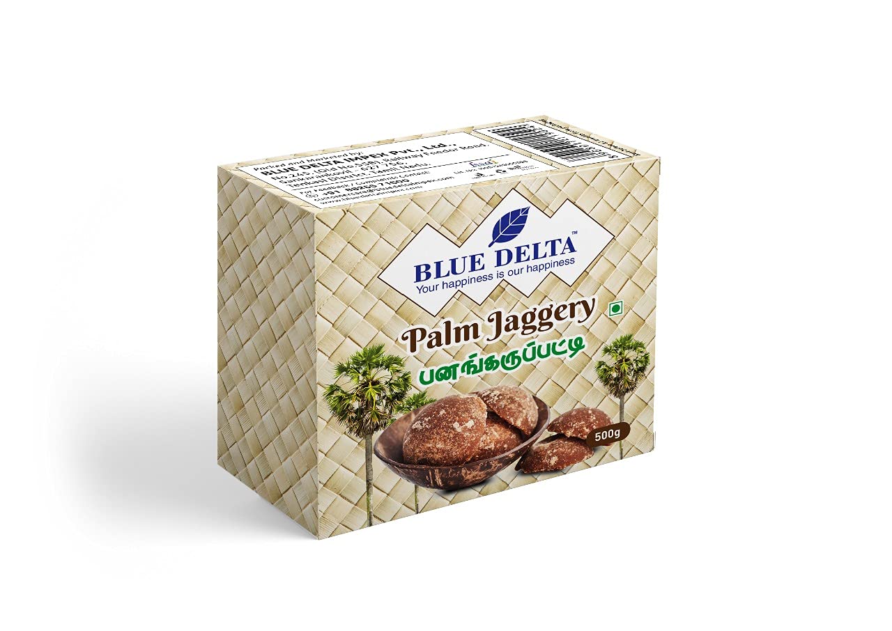 BLUE DELTA Palm Jaggery | Karuppatti | panai vellam | palmyra jaggery | thati bellam | thatti bella | No Added Sugar | No Preservatives | 500g