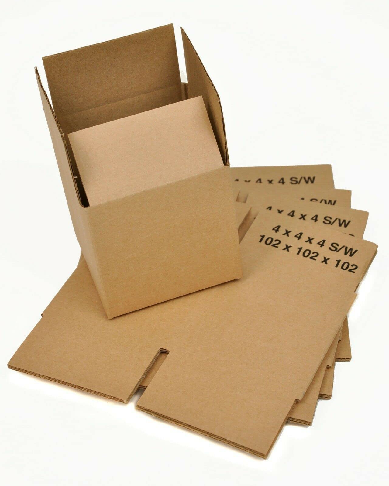 Cardboard Boxes Single Wall - 4" x 4" x 4" 102mm x 102mm x 102mm - Pack of 20