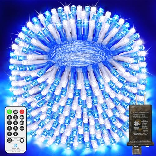 403 FT 1000LED Christmas Lights Outdoor Fairy String Lights，Blue & White