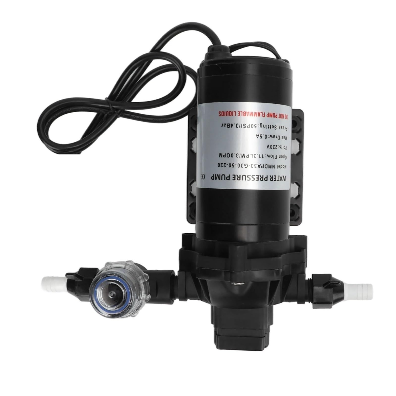 Cczrd One Color 11.3Lpm 50Psi Water Pressure Diaphragm Pump Self Priming For Car Rv Yacht Marine Boat Parts Smooth Operation Flow Steady Reliable