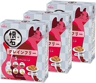 ペットライン 懐石 5つのごほうび グレインフリー キャットドライ 総合栄養食 【国産/小分け】 180g 3箱 (まとめ買い)