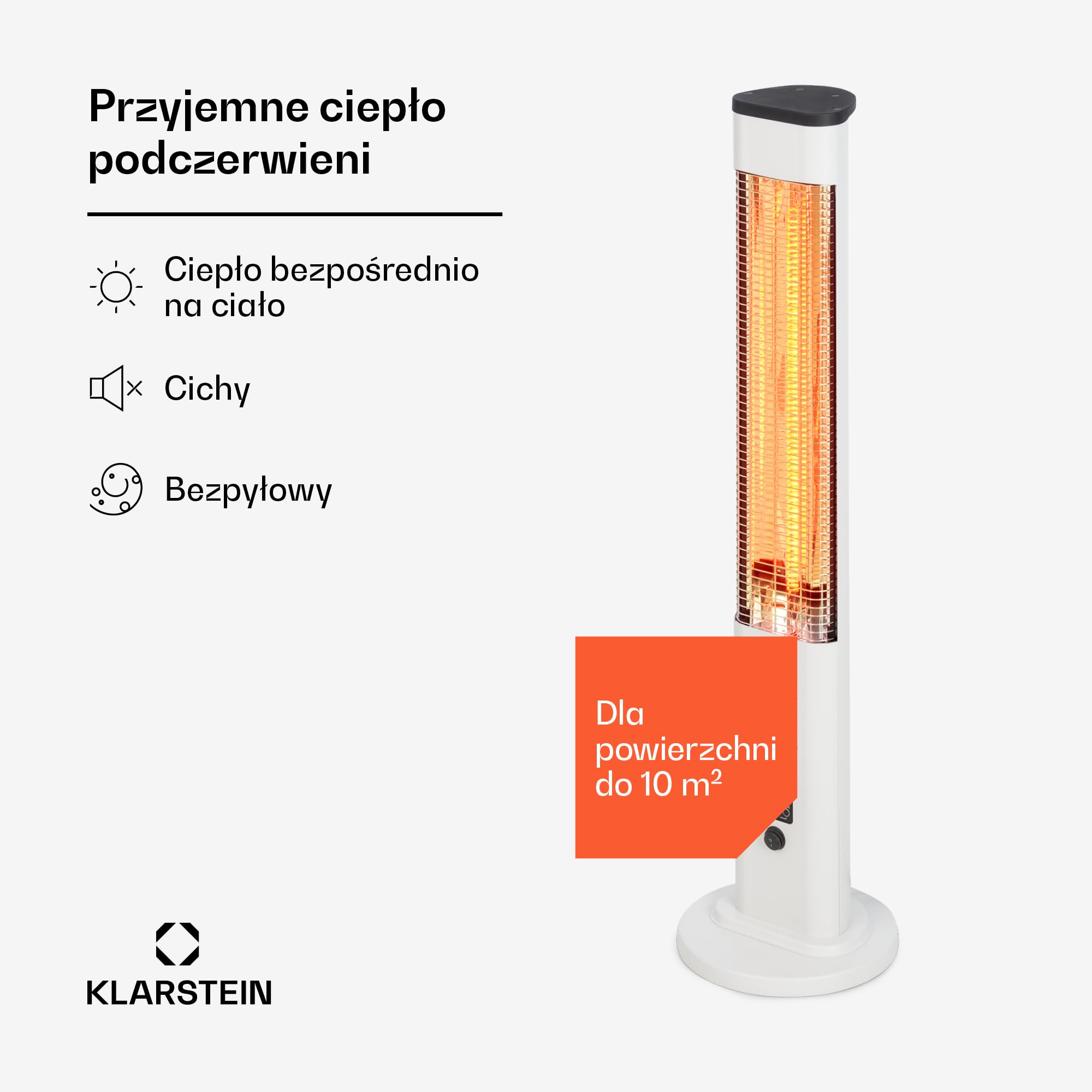 blumfeldt Ogrzewanie na podczerwień, promiennik ciepła do wnętrz, ogrzewanie na podczerwień, bezpieczne ogrzewanie elektryczne z zabezpieczeniem przed przewróceniem, energooszczędne ogrzewanie z IP65,