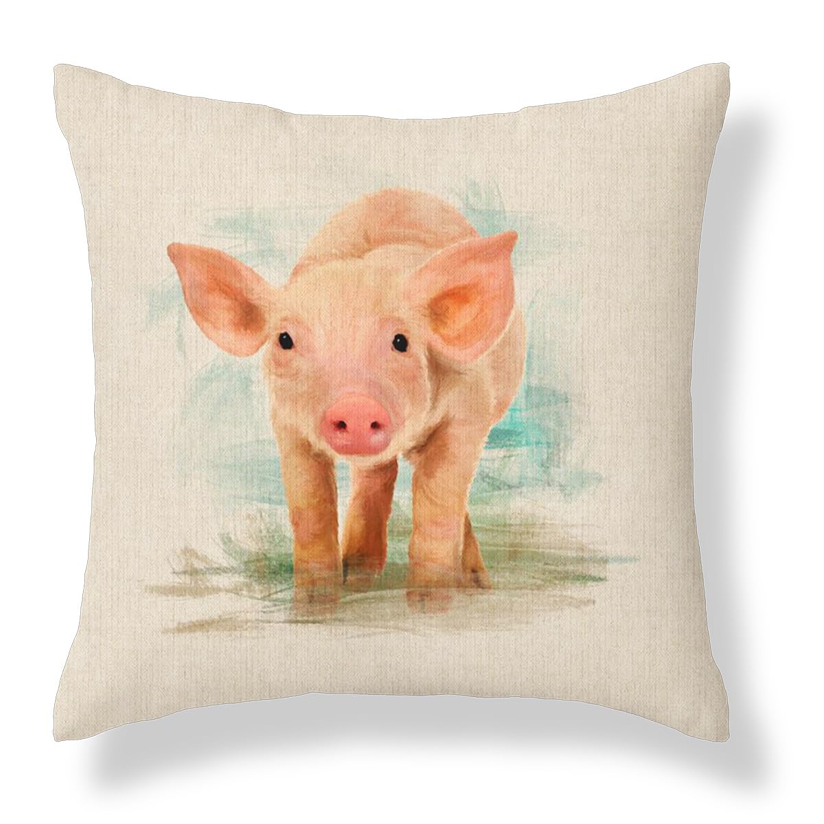 Harrison Cropper Peter Pig Country Animal Print Cushion Cover Stags Hare Cow Pig Pheasant Duck (, 16")