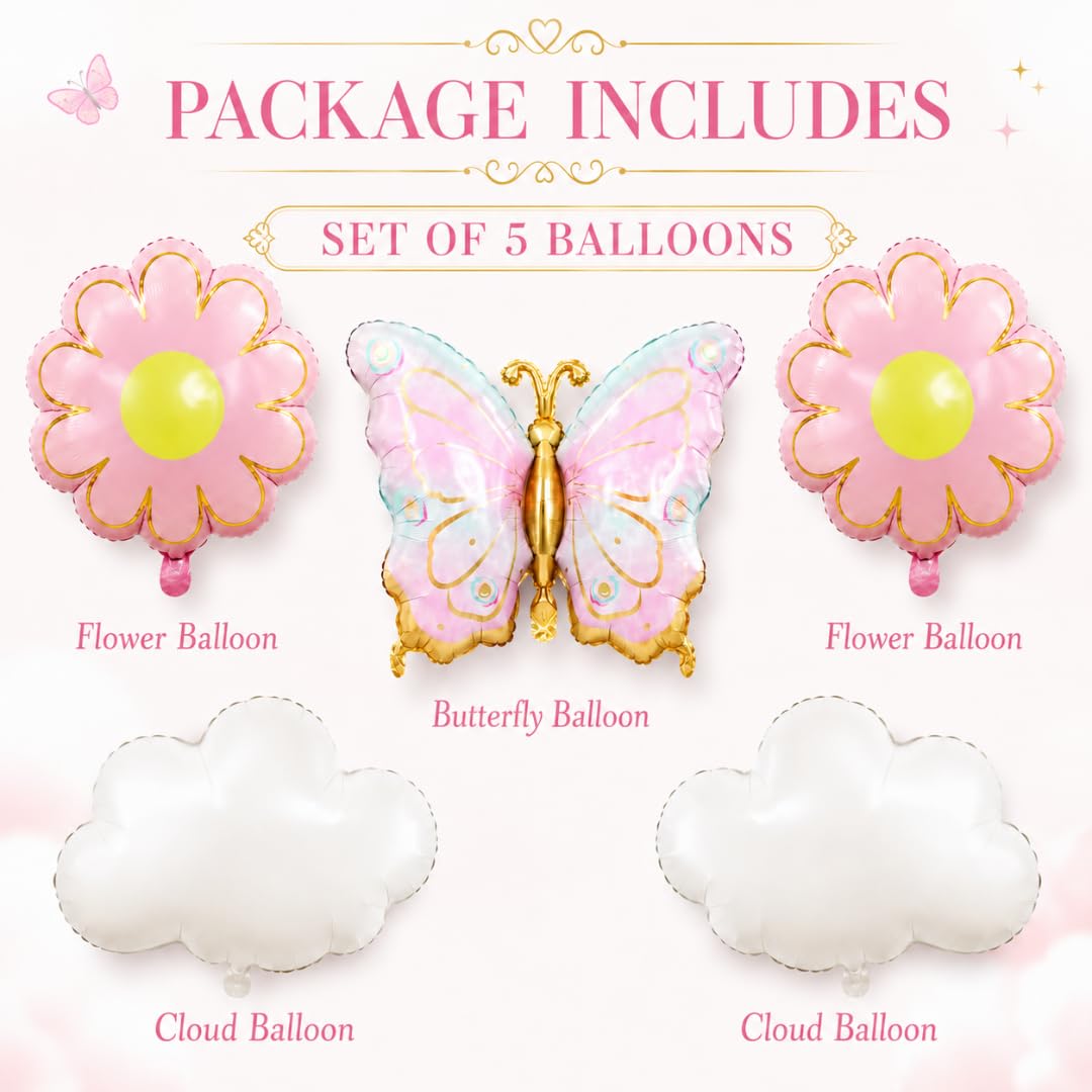Pastel Butterfly Balloons - Party Decoration Set -4 Pastel Butterfly Balloons - Party Decoration Set -4