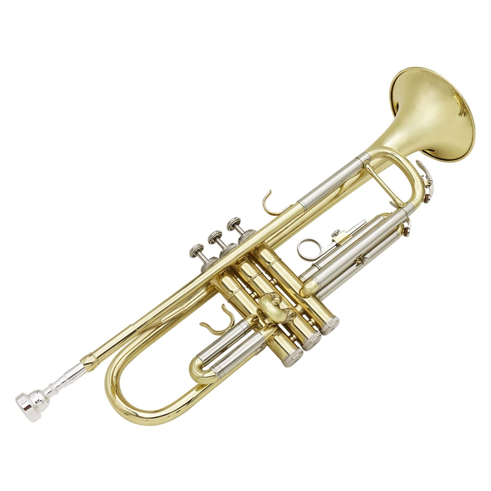 Profesjonalna Trąbka Muzyczna Bb B Płaski Instrument Mosiężny Z Ustnikowymi Rękawicami Do Czyszczenia Za Pomocą Instrumentu Dętego początkujących trąbka (Color : 01)