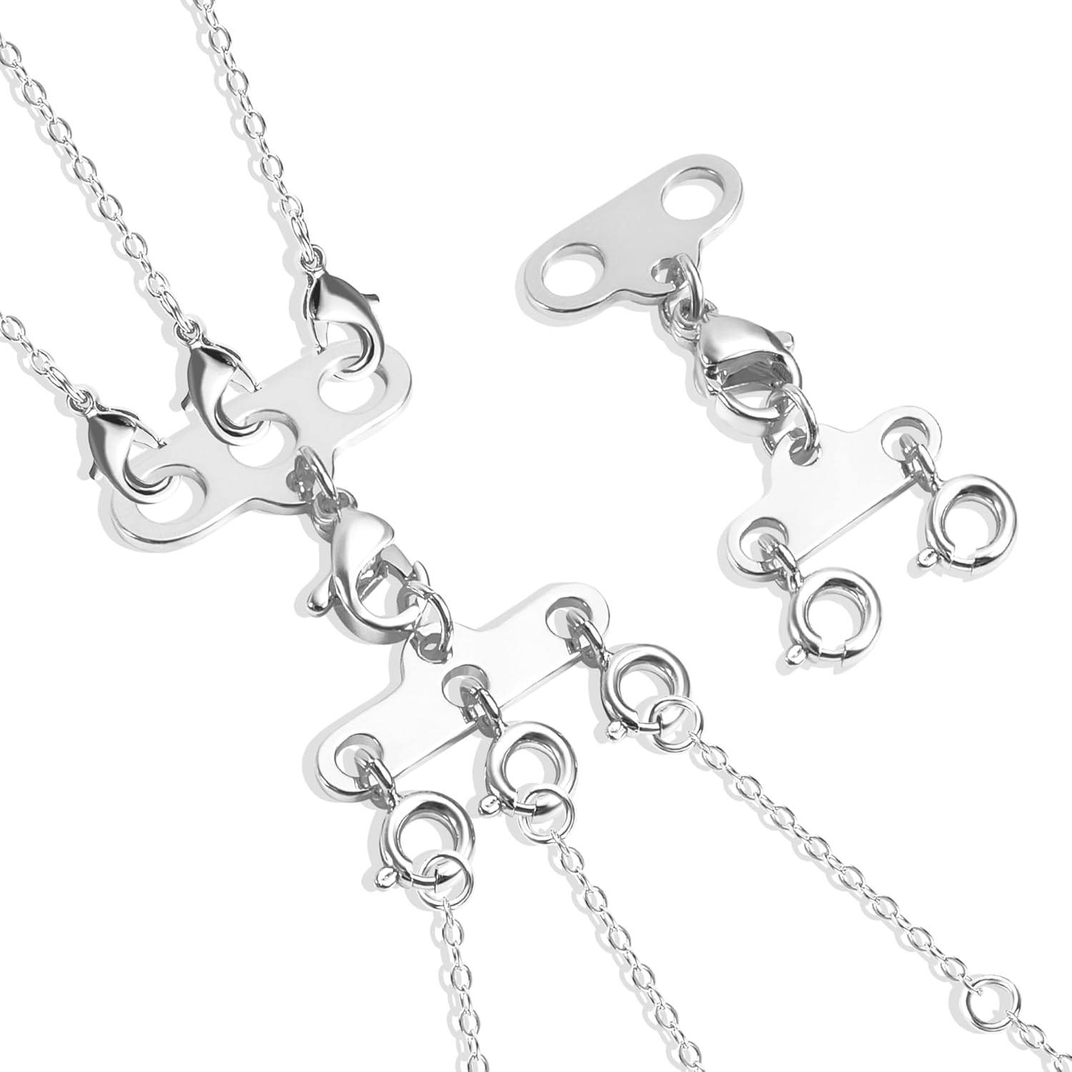 Necklace Separator for Layering Necklace Layering Clasps Silver Necklace Connectors for Multiple Necklaces（2 PCS） - Image 8