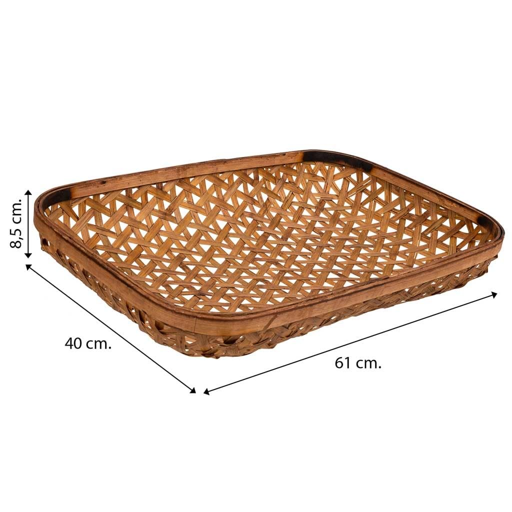 WANDERLUST DECO Bandeja de bambú Marrón 61x40x8,5