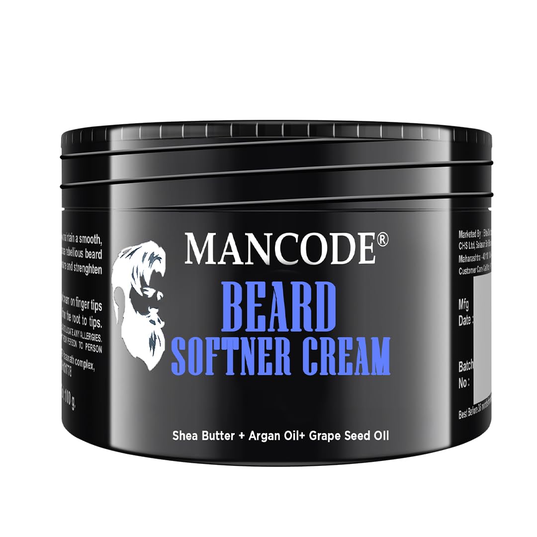 Mancode Beard Softener Cream - 100gm | for Frizzy Rough Dry Mustache and Beard | Long Lasting Moisturization & Nourishement | Mooch Beard Perfect Styling Cream | Argan Almond Walnut Oil Shea Butter Proteins and Vitamins Enriched | No Paraben No Sulfa (B09H4L2V24) Amazon Price History, Amazon Price Tracker