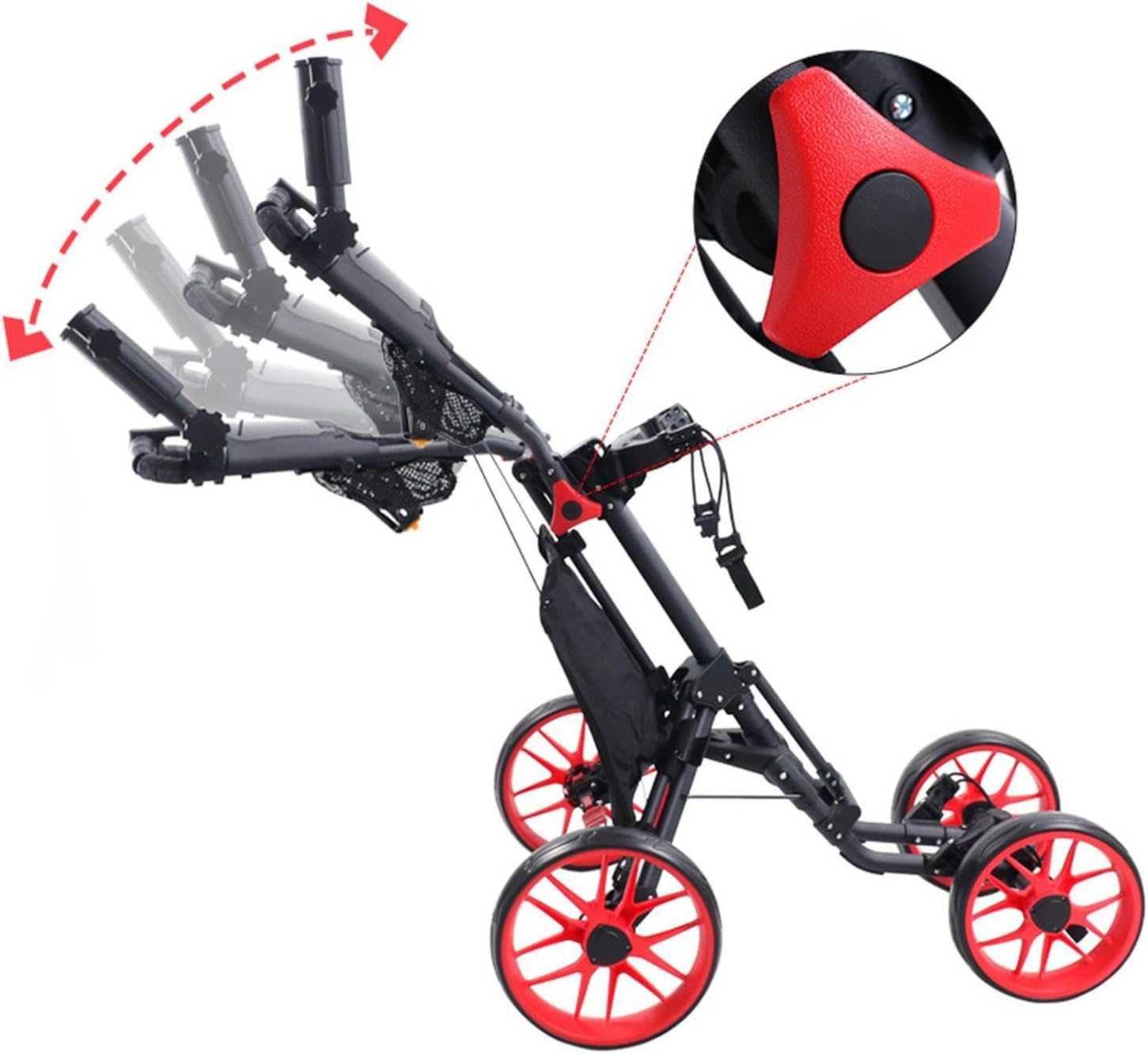 Golf Push Cart Folding with Foot Brake Compact with Cup Umbrella Holder