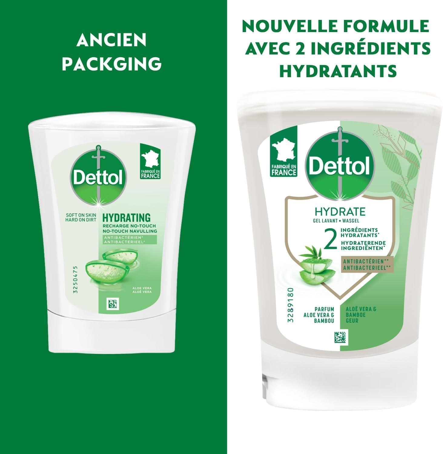 DETTOL Lot de 2 No Touch kit - Distributeur Automatique et Gel Lavant Mains Aloe Vera