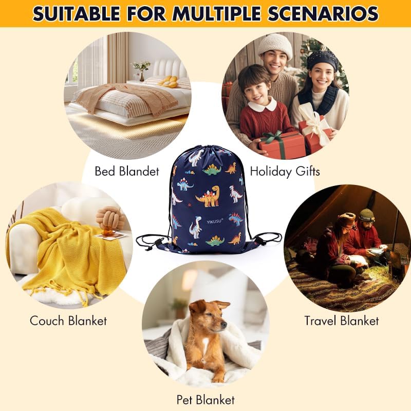 Glow in The Dark Dinosaur Blanket, Dinosaur Gifts Toys for Boys Kids, Best Christmas Birthday Valentine's Day Easter Presents for Kids Age 1-12 Year Old, Child Toddler Teen Soft Cozy Throw 50"x60" - Image 7