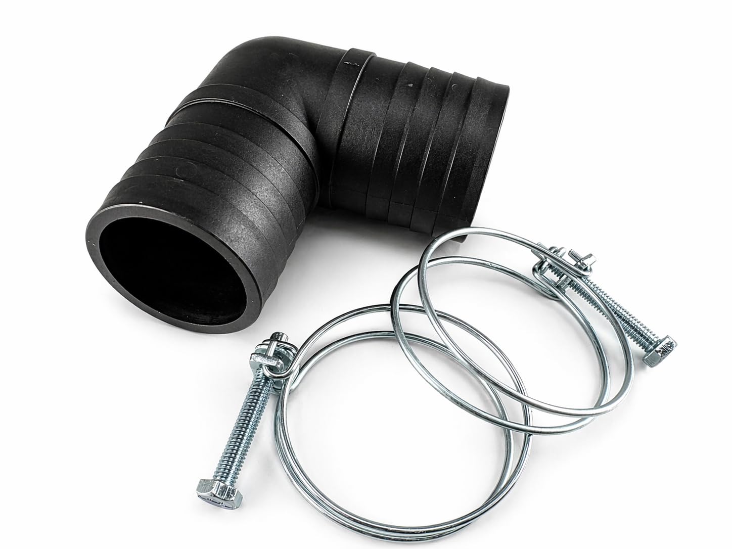 Cost Wise Black 50Mm Barbed 90° Elbow Hose Connectors – Durable Polypropylene Fitting For 2" Pond, Layflat & Drainage Hoses
