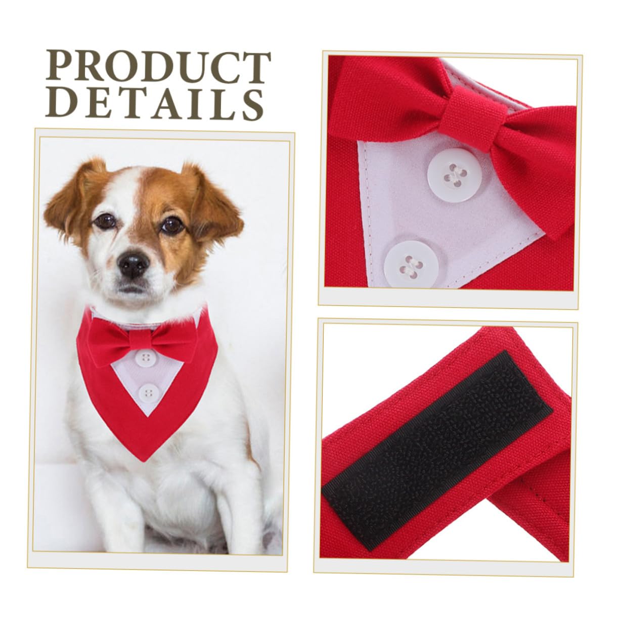 VICASKY 5 Pièces Bandana Chien Réglable Triangle avec Nœud Foulard Salivaire pour Chiots Accessoire Élégant pour Animaux de Compagnie Rouge S