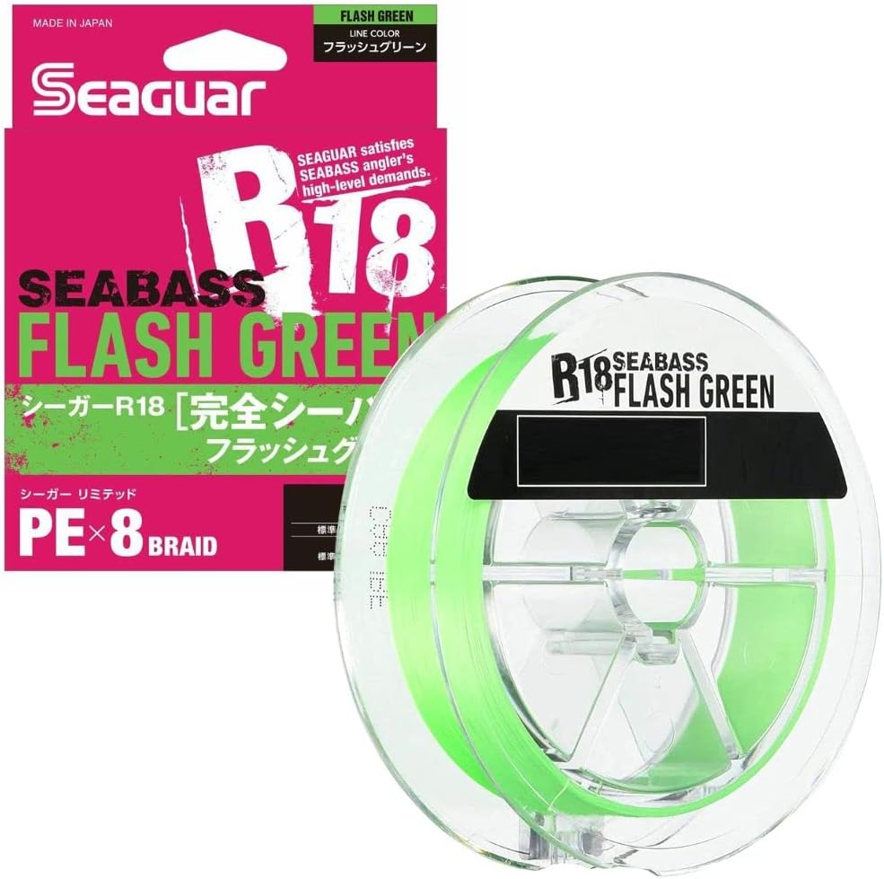KUREHA Braided Line Seaguar R18Perfect Sea Bass 200m 1 19lb Flash Green