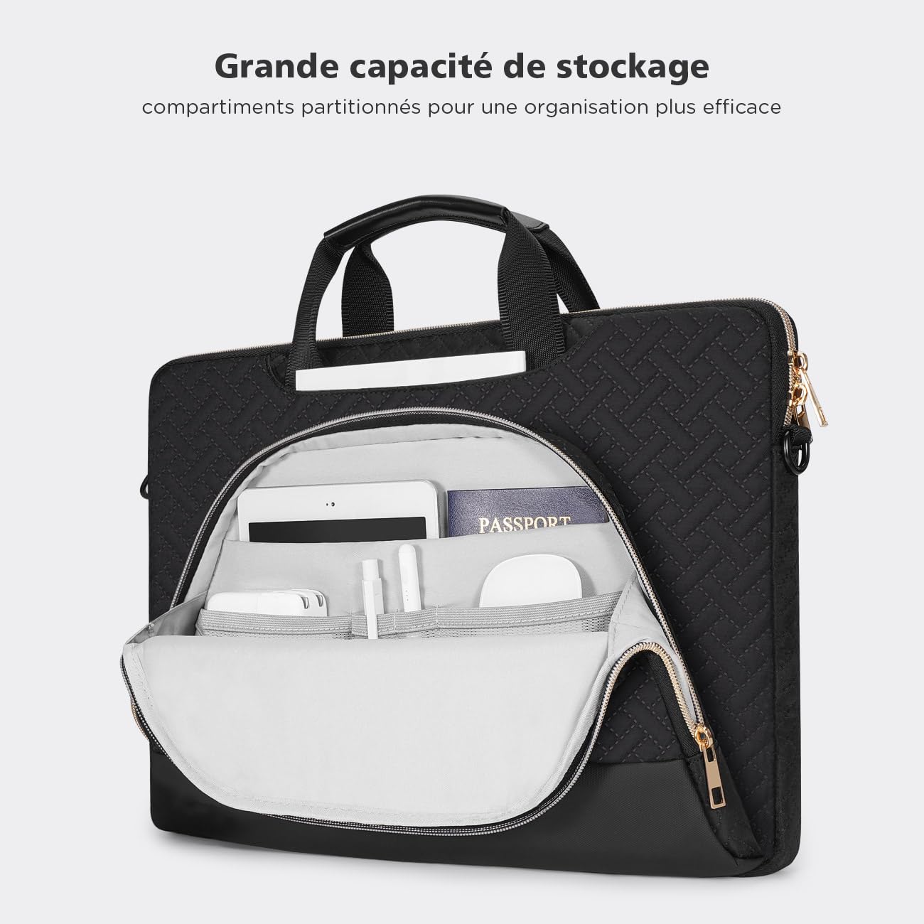NIDOO 17,3 Pouces Sac à Bandoulière Sacoche Ordinateur Portable Sac à Main Mallette pour 17.3" ThinkPad P17 / IdeaPad 3 / Legion 5 5i / ENVY Laptop 17 / ZBook Fury 17.3 G8/ ZenBook Pro 17/ ProBook 470
