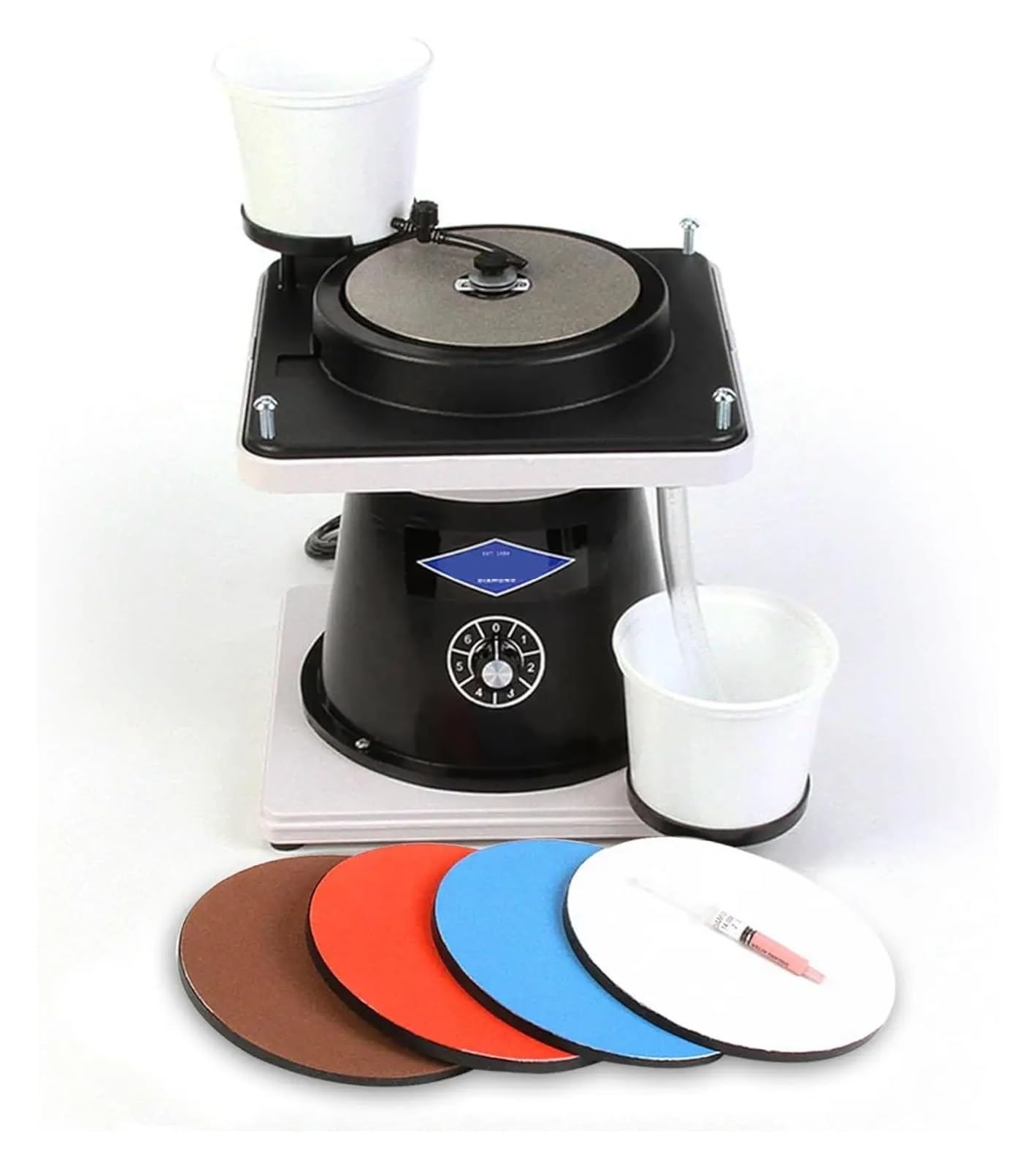 Ewsdsfs One Color Stone & Mineral Rock Polisher Grinder Shaper Machine W/Variable Speed Motor Includes Polishing Accessory Kit