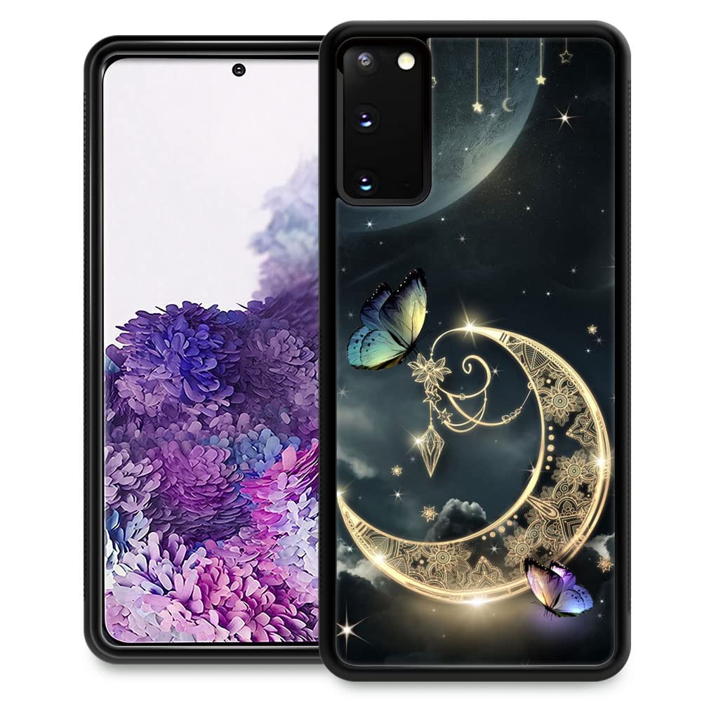 DJSOK Compatible with Samsung Galaxy S20 Plus Case,Butterfly Moon Star for Girl Men Drop Protection Pattern with Soft TPU Bumper Case for Samsung