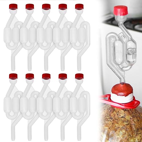 Airlock de burbujas, 10 paquetes de kits de preparación de esclusas de fermentación, esclusas de aire tipo S de doble burbuja para fermentación,