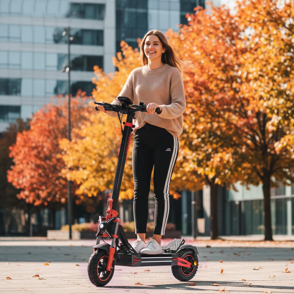 V4MAX Monopattino Elettrico per Adulti, 52V 23Ah, 45-55Km di Autonomia | Limite Di Velocità Sbloccabile,Display HD,Pneumatici 10",Sblocco NFC,Doppia Sospensione&Freno a Disco,Supporto per Telefono