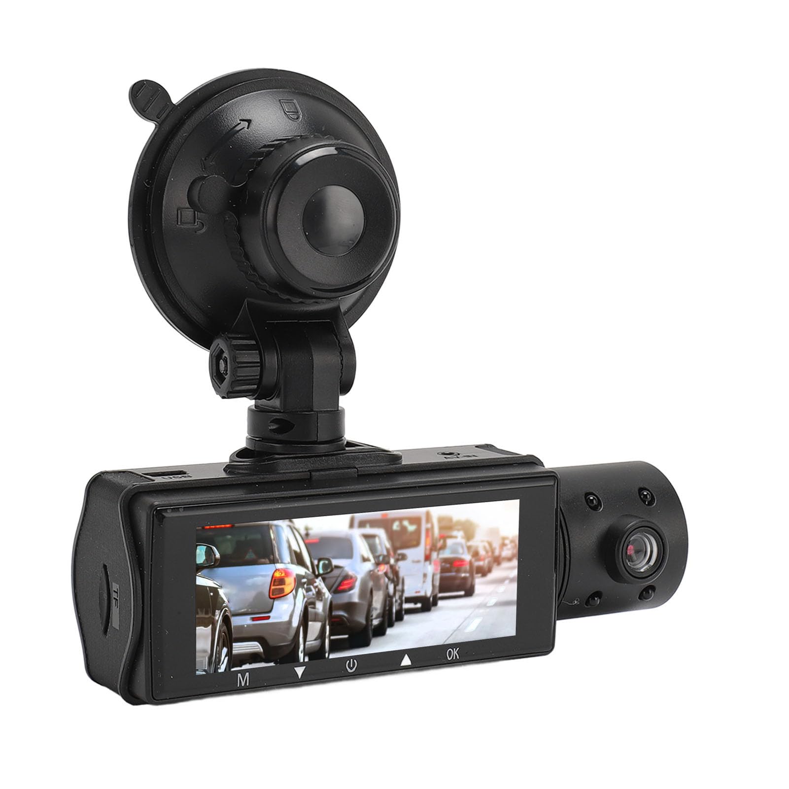 Cocoarm Cámara DVR para Coche Delantera y Trasera 1080P, Triple Lente Modo