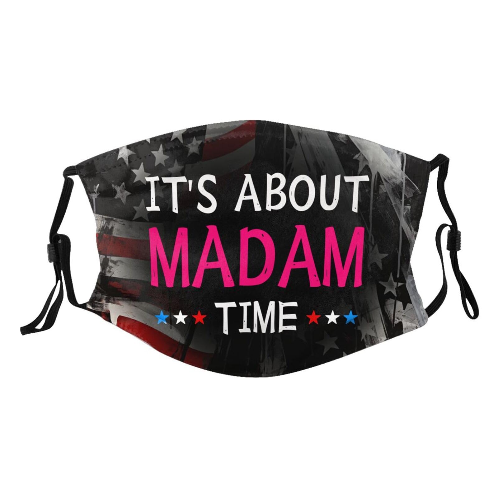 Rqwaaed Madam President 2024 Election Womens Vote Mask Protect Respiratory System Breathe with Peace of Mind Black