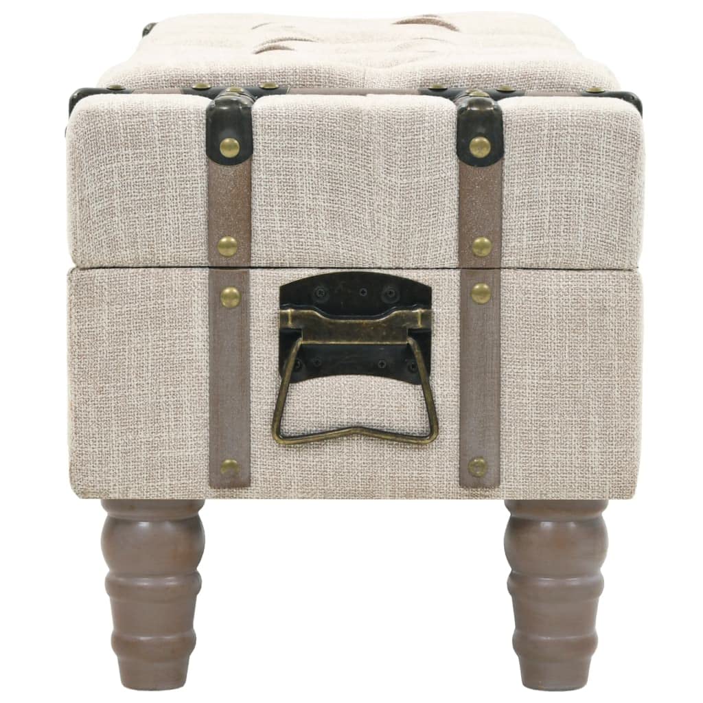 Massivholz Aufbewahrungsbank mit robustem Griff und viel Stauraum, 111 x 34 x 37 cm, gepolsterter Sitz und stabile Stahlbeine