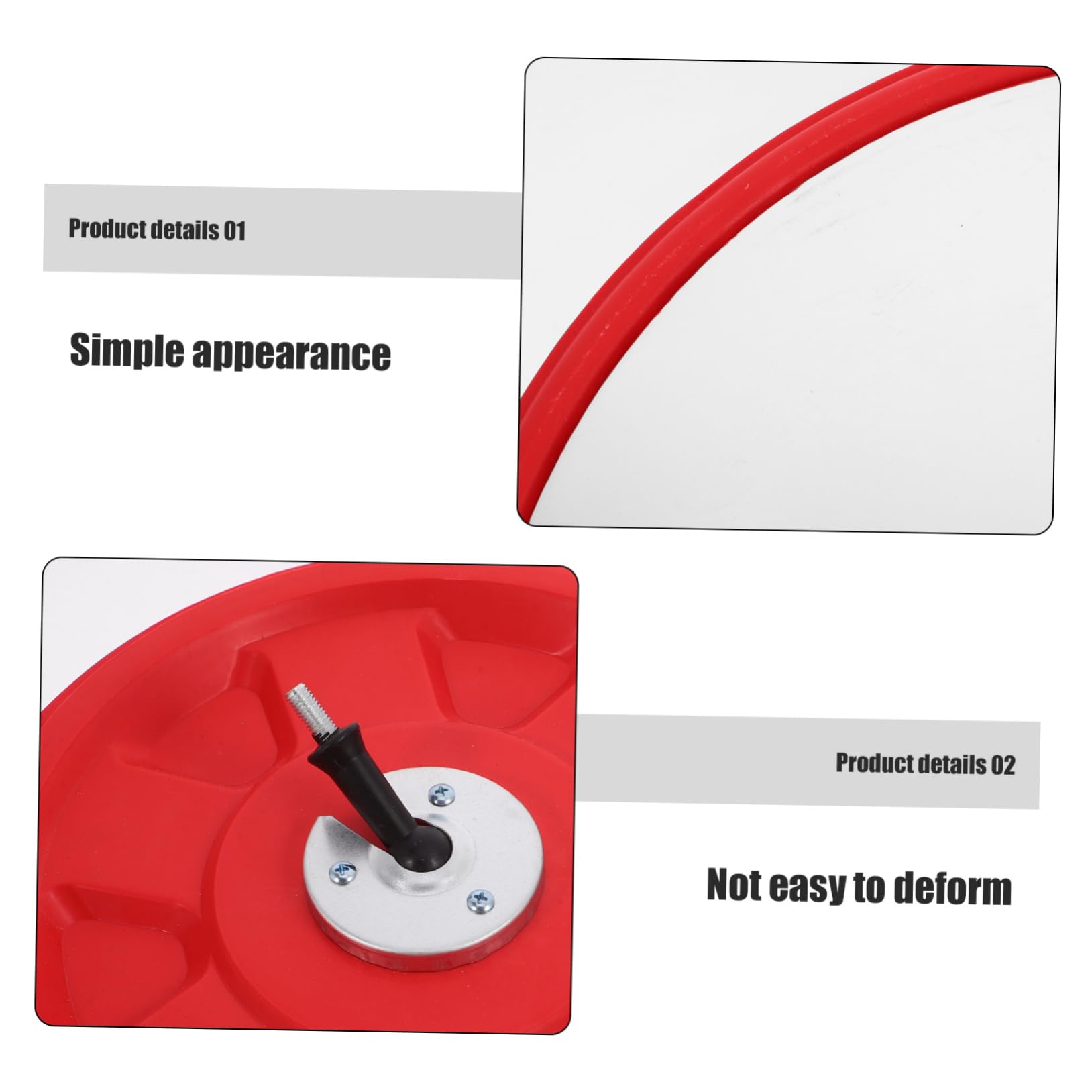 Specchio di Sicurezza Grandangolare 30cm Rosso per Garage e Outdoor | Abs Pc, Visione ad Alta Definizione, Accessori per Installazione e Istruzioni Incluse