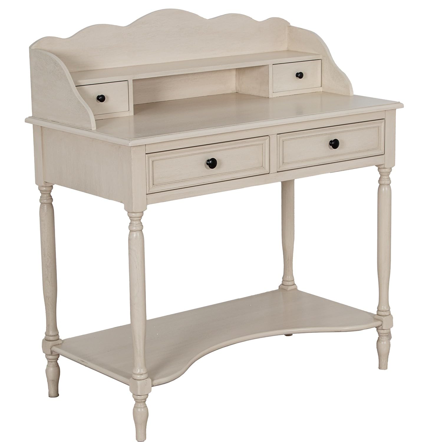 Bureau bois beige DRW 4 tiroirs pour ranger et optimiser l'espace